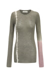 SWAYING/KNIT tie-dyed thin wool long-sleeved top SW24SS1T60 green